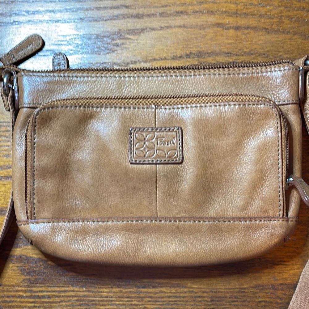 Tan Fossil crossbody